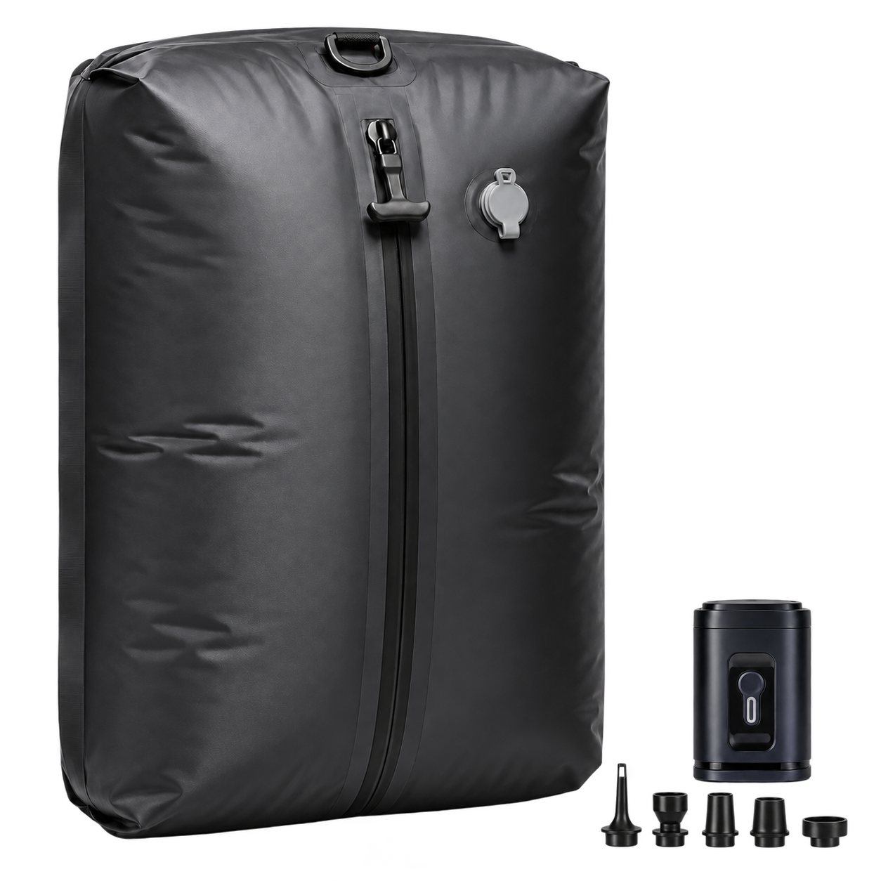 Freigestellte PACKMORE Vakuumbag mit VacuGo Pumpe